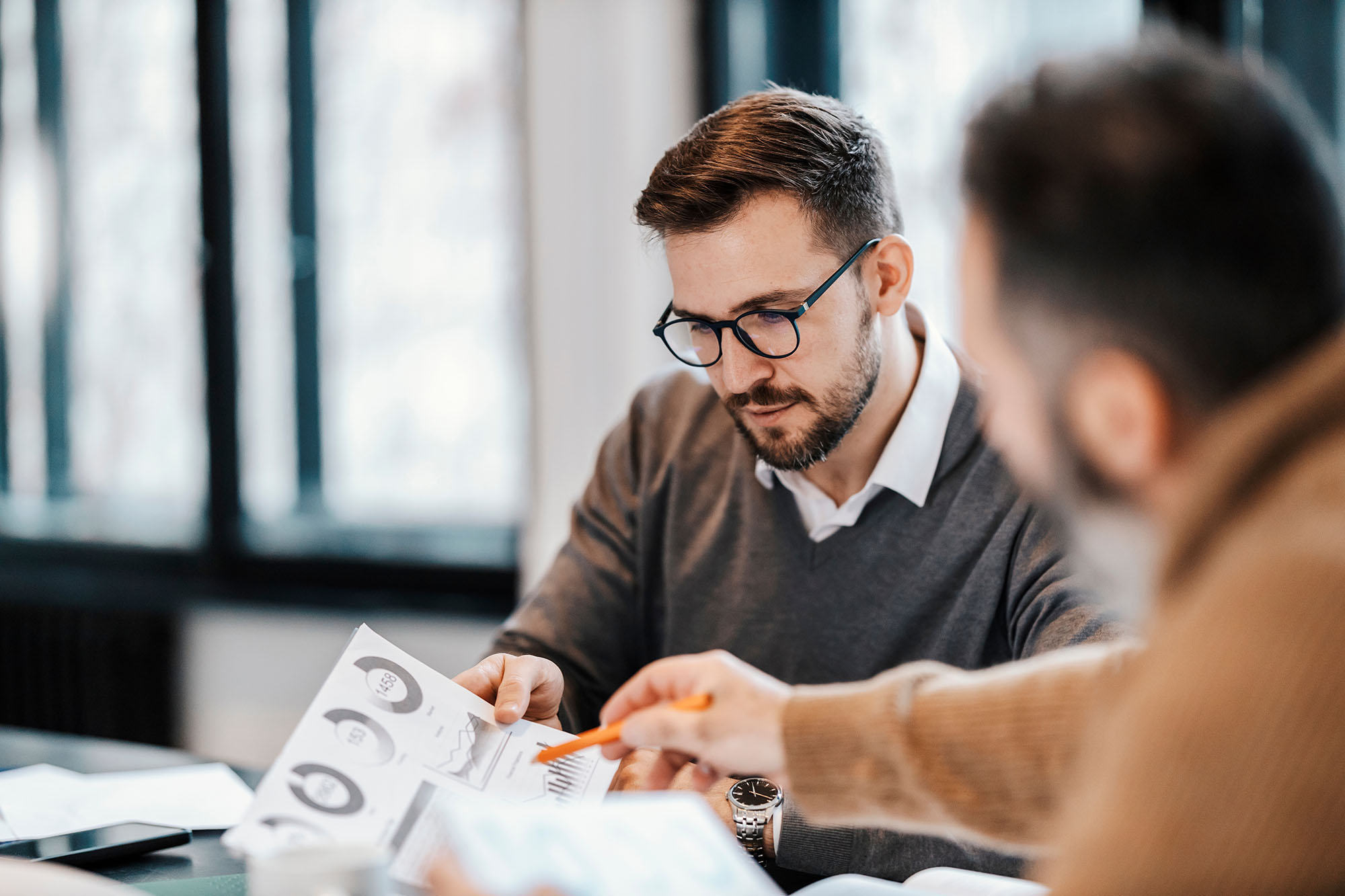 Businessman having meeting and discussing